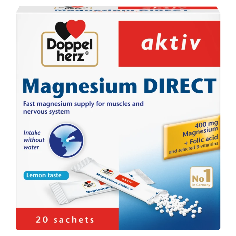 Doppel herz Aktiv Magnesium DIRECT - 20 sachets | دوبل هيرتز أكتيف مغنيسيوم دايركت – 20 كيس