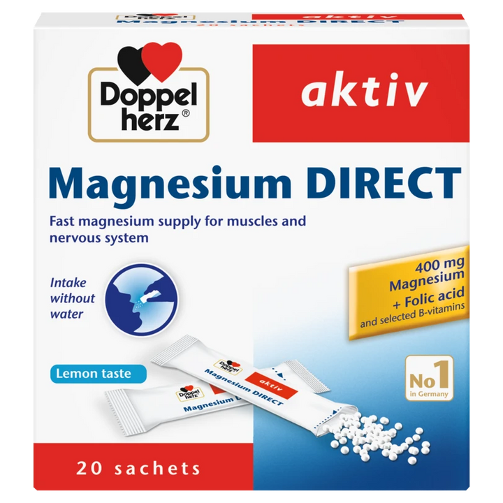 Doppel herz Aktiv Magnesium DIRECT - 20 sachets | دوبل هيرتز أكتيف مغنيسيوم دايركت – 20 كيس