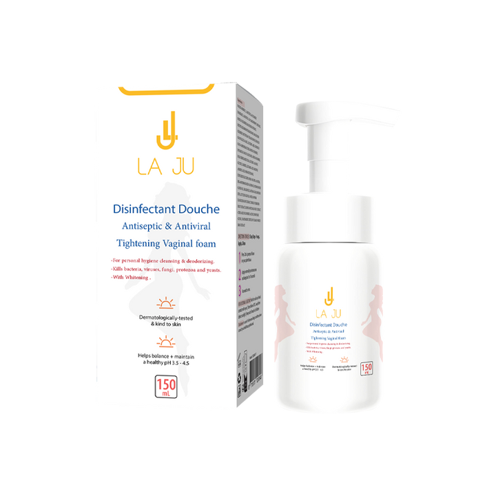 LA JU Disinfectant Douche Antiseptic & Antiviral Tightening Vaginal foam - 150ml| لاجو غسول  رغوي ومضاد للفيروسات-150 مل