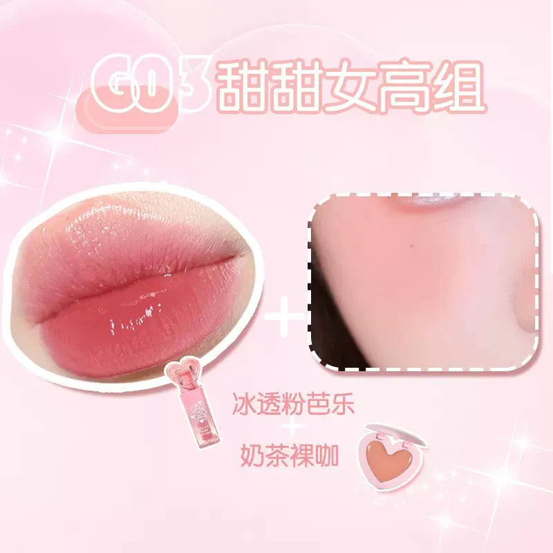 GOGO TALES Lovely Cream Blush&Lipstick Set -1.2g | جوحو تاليس سيت بلاشر وأحمر شفاه - 1.2 غ
