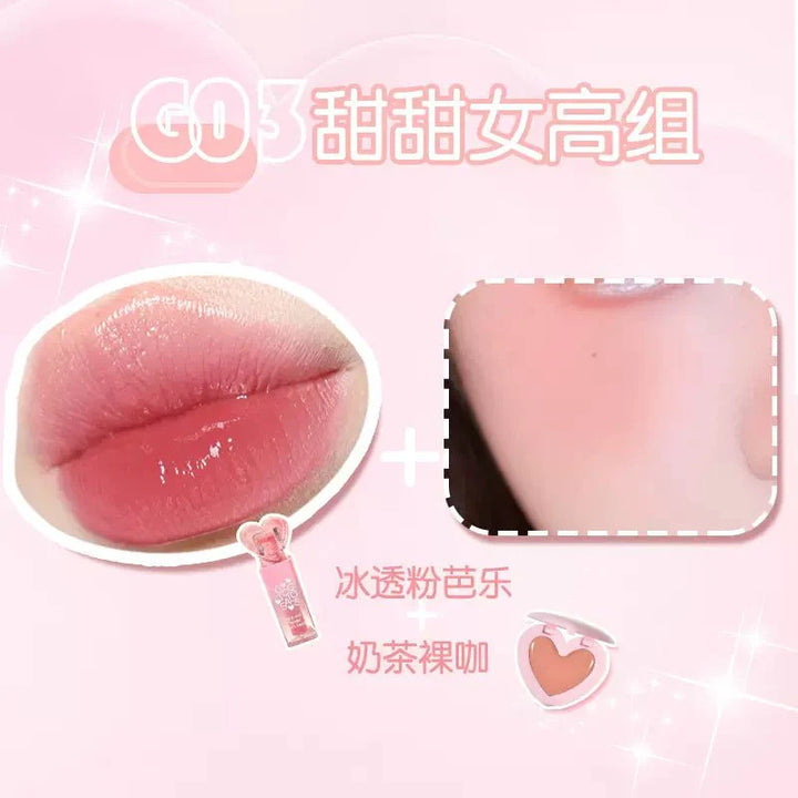 GOGO TALES Lovely Cream Blush&Lipstick Set -1.2g | جوحو تاليس سيت بلاشر وأحمر شفاه - 1.2 غ