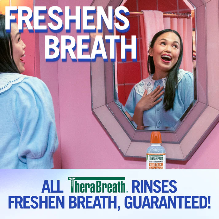 TheraBreath Whitening Fresh Breath Oral Rinse Dazzling Mint - 473ml | ثيرا بريث غسول للفم ومبيض للأسنان - 473 مل