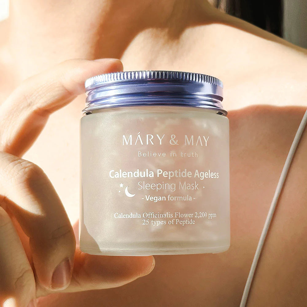 Mary&May Calendula Peptide Ageless Sleeping Mask - 110g | ماري اند ماي ماسك للوجه ليلي كالينديولا بيبتايد - 110 غ