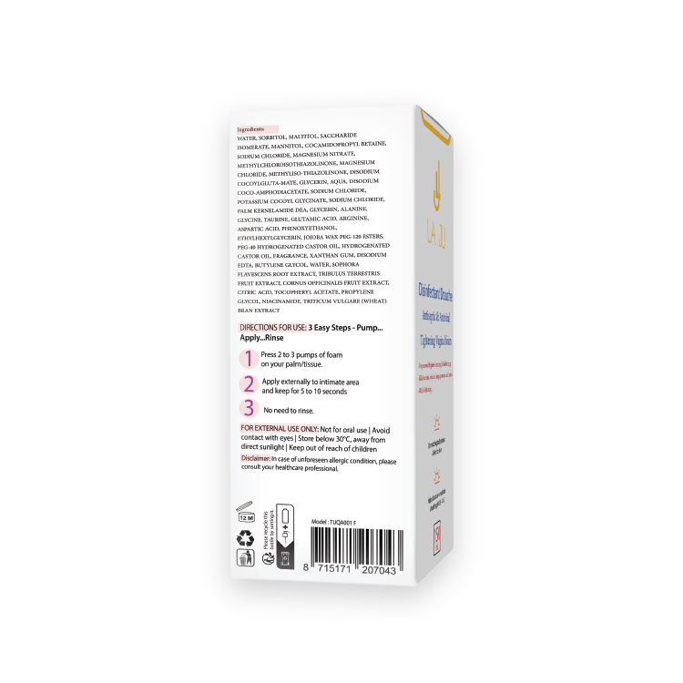 LA JU Disinfectant Douche Antiseptic & Antiviral Tightening Vaginal foam - 150ml| لاجو غسول  رغوي ومضاد للفيروسات-150 مل