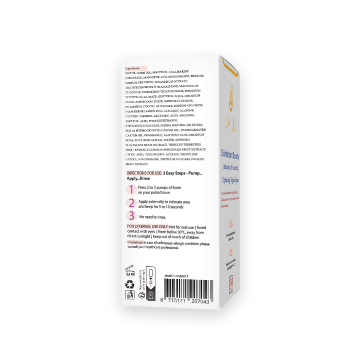 LA JU Disinfectant Douche Antiseptic & Antiviral Tightening Vaginal foam - 150ml| لاجو غسول  رغوي ومضاد للفيروسات-150 مل