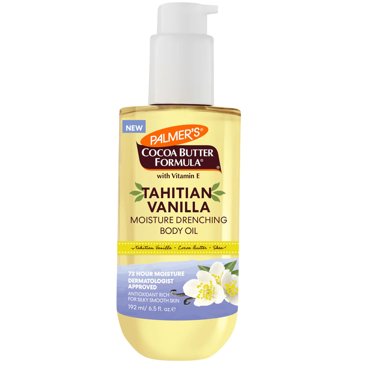 Palmer's Cocoa Butter Formula Body Oil, Moisture Drenching Tahitian Vanilla - 192ml | بالمرز زيت جسم مرطب فانيليا تاهيتية - 192مل
