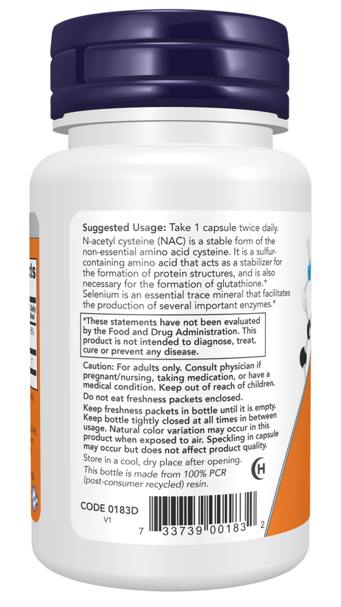 now NAC 600 Mg 100 - Capsules - 600mg |ناو إن-أسيتيل سيستئين بتركيز 600 ملغ – 100 كبسولة
