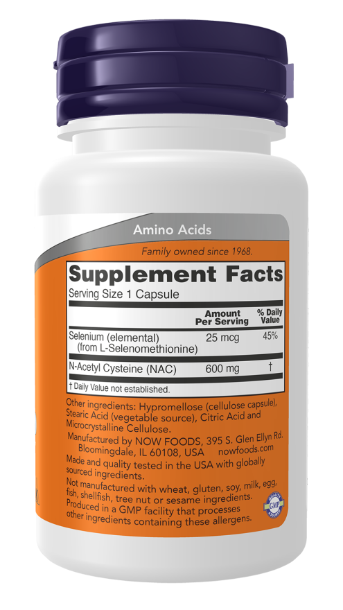 now NAC 600 Mg 100 - Capsules - 600mg |ناو إن-أسيتيل سيستئين بتركيز 600 ملغ – 100 كبسولة