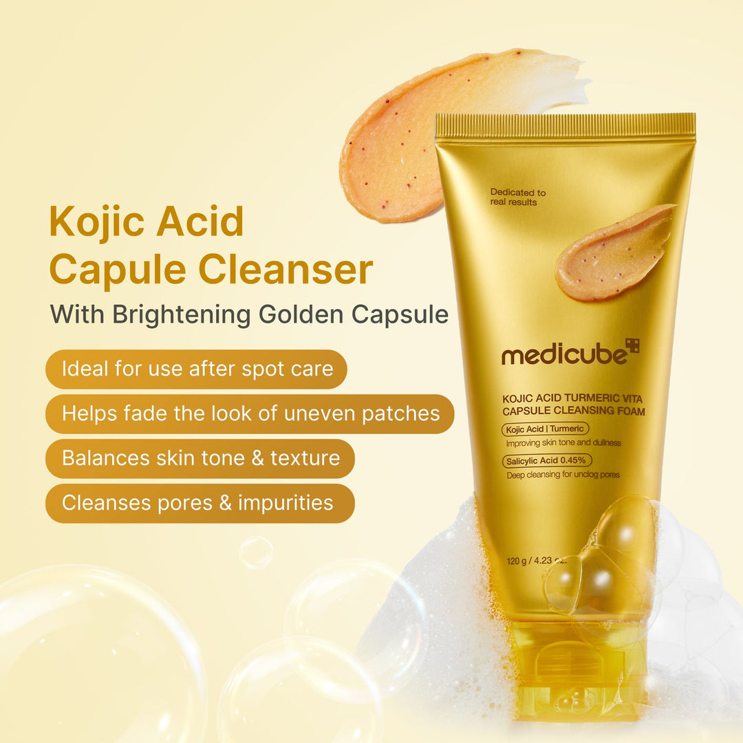 Medicube Kojic Acid Turmeric Vita Capsule Cleansing Foam - 120g | ميديكيوب فوم تنظيف كبسولات كوجيك أسيد والكركم - 120غ #2