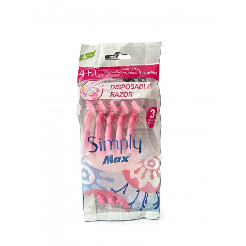 MAX Simply Disposable Razor 3 Blades Razor | ماكس شفرة حلاقة للاستعمال لمرة واحدة بثلاث شفرات