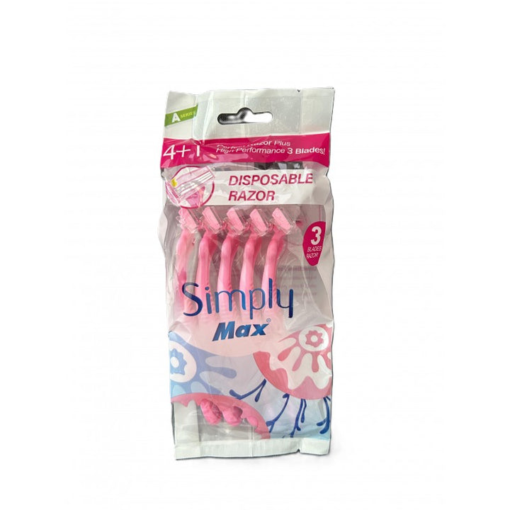 MAX Simply Disposable Razor 3 Blades Razor | ماكس شفرة حلاقة للاستعمال لمرة واحدة بثلاث شفرات