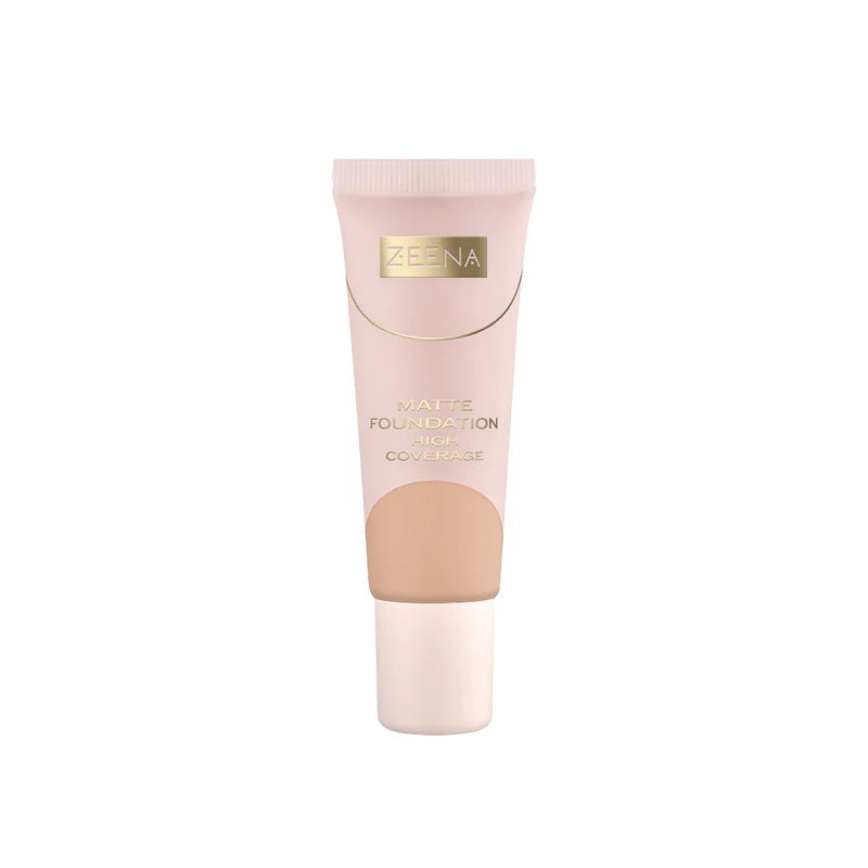 ZEENA Matte Foundation High Coverage - 25ml | زينة كريم أساس مات بتغطية عالية - 25 مل