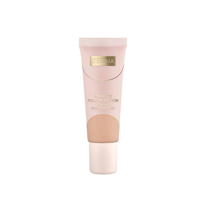 ZEENA Matte Foundation High Coverage - 25ml | زينة كريم أساس مات بتغطية عالية - 25 مل