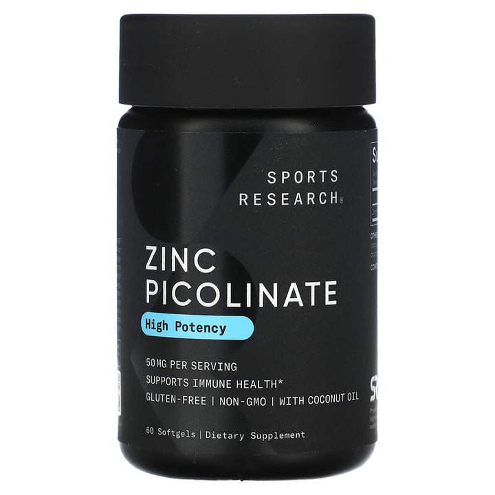 Sports Research Zinc Picolinate 50mg - 60 Softgels | سبورتس ريسيرش زنك بيكولينات 50 ملغ – 60 كبسولة هلامية