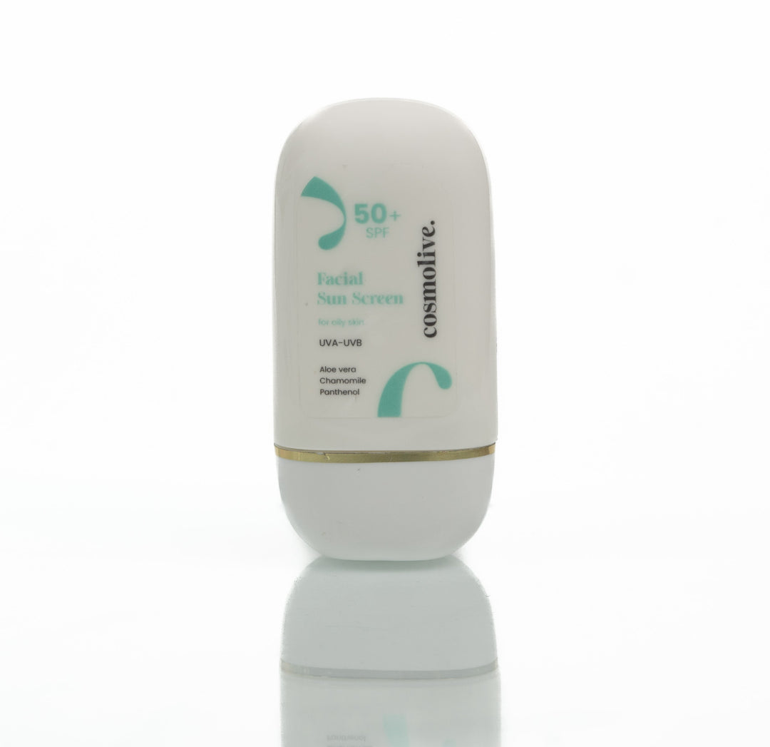 cosmolive Facial Sunscreen 50+ Spf For All Skin Types Panthenol - 50ml | كوزمو لايف واقي شمسي + 50 للبشرة الدهنية - 50 مل