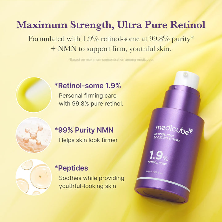 MEDICUBE Retinol Nmn Boosting Serum 1.9% Retinol Some - 30ml | ميديكيوبي سيروم ريتينول بوستينغ 1.9% - 30مل #3