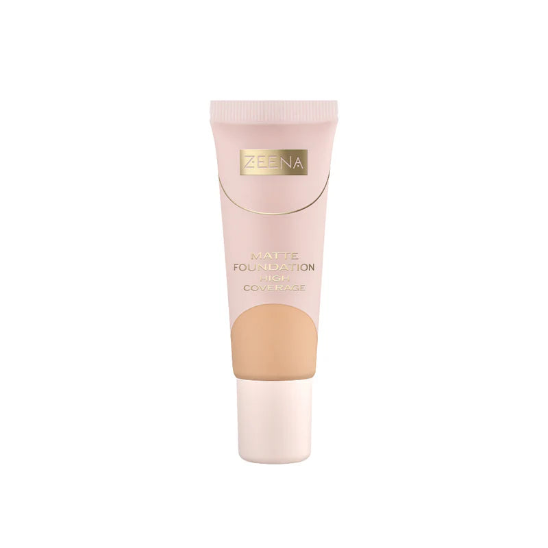 ZEENA Matte Foundation High Coverage - 25ml | زينة كريم أساس مات بتغطية عالية - 25 مل