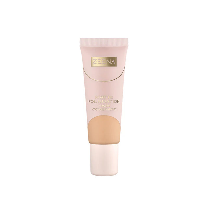 ZEENA Matte Foundation High Coverage - 25ml | زينة كريم أساس مات بتغطية عالية - 25 مل