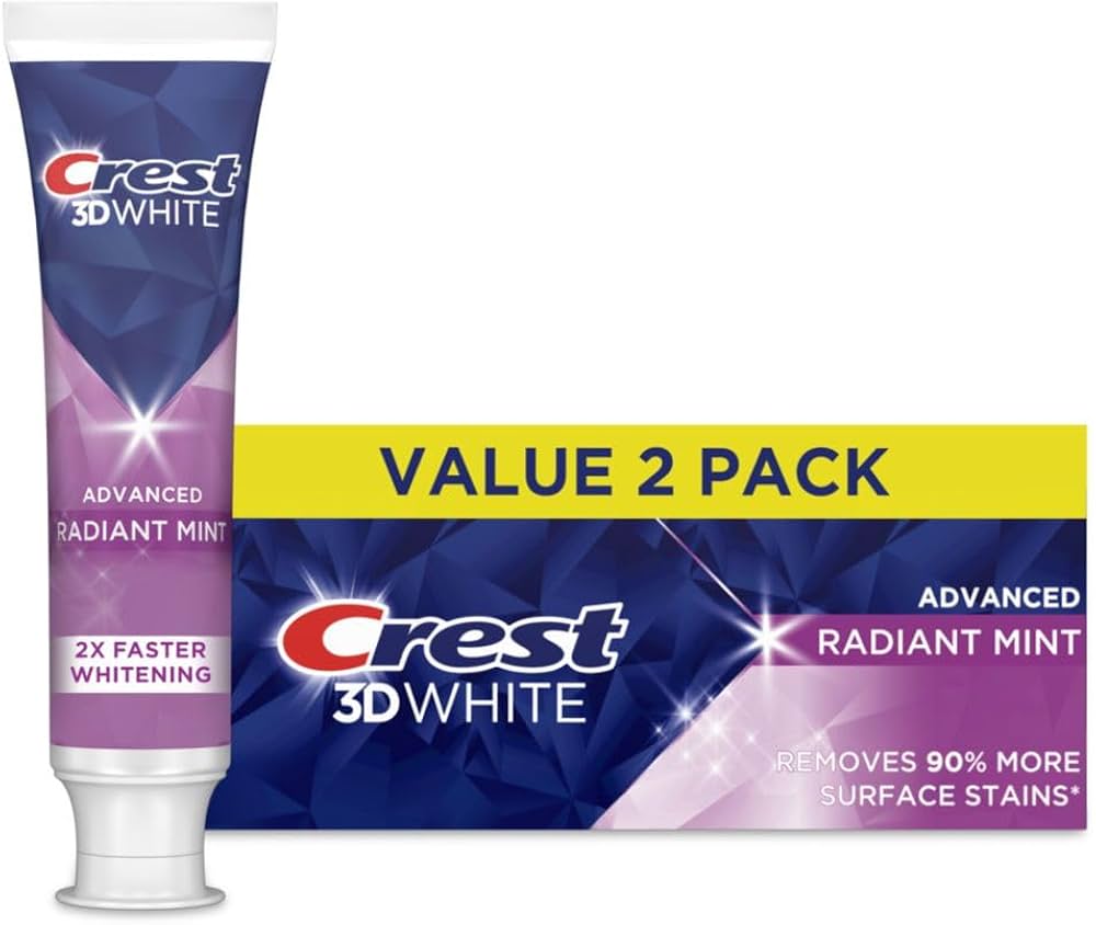 Crest 3D White Advanced Teeth Whitening Toothpaste Radiant Mint - 187g