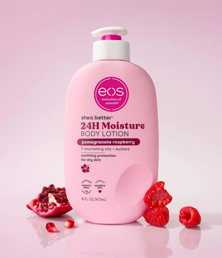 eos Shea Better Body Lotion Pomegranate Raspberry - 473ml | اي او اس لوشن الجسم بالرمان والتوت - 473 مل