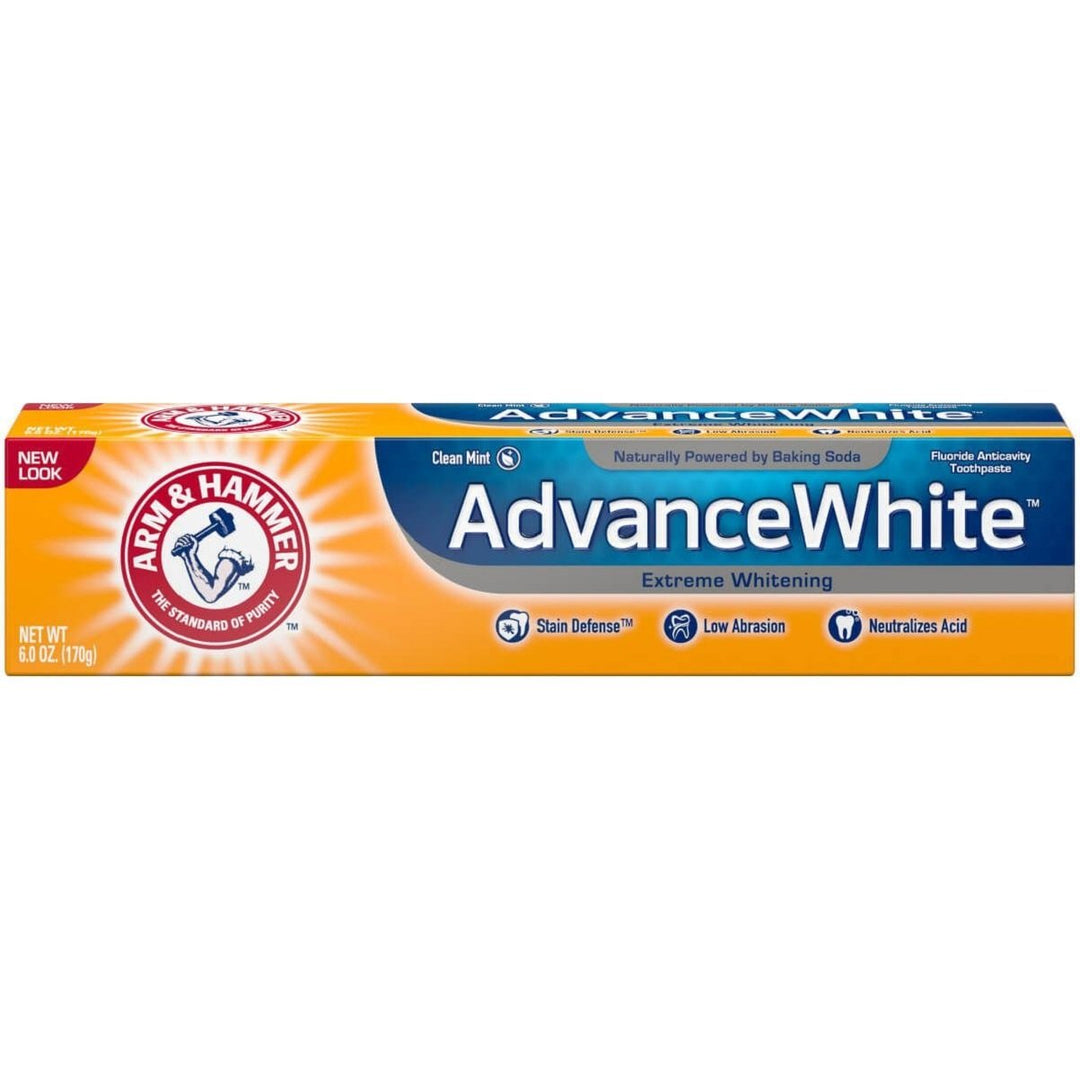 ARM & HAMMER Advanced White Extreme Whitening Toothpaste Fluoride Toothpaste - 170g | ارم اند هامر معجون أسنان مبيض بالفلوريد - 170 غرام
