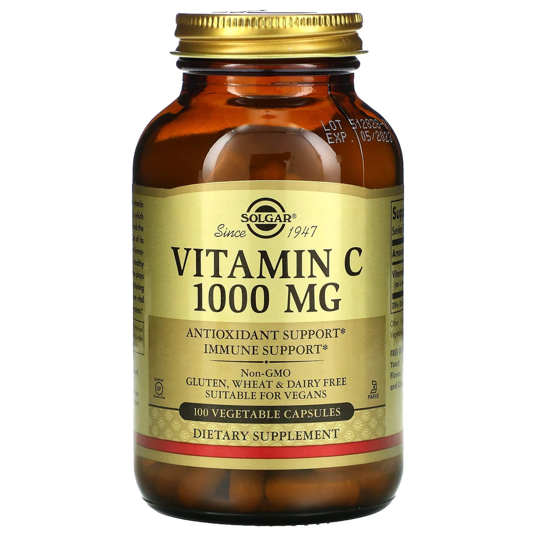 Solgar Vitamin C 1000 mg - 100 Vegetable Capsules| سولغار فيتامين سي بتركيز 1000 ملغ - 100 كبسولة نباتية
