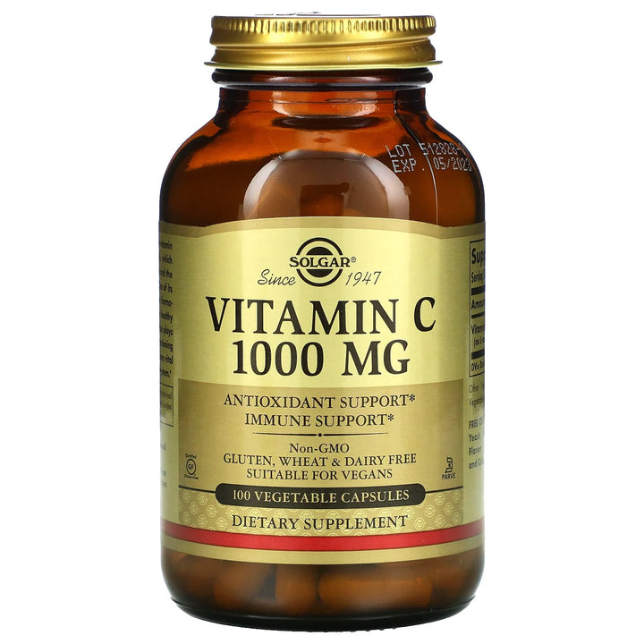 Solgar Vitamin C 1000 mg - 100 Vegetable Capsules| سولغار فيتامين سي بتركيز 1000 ملغ - 100 كبسولة نباتية