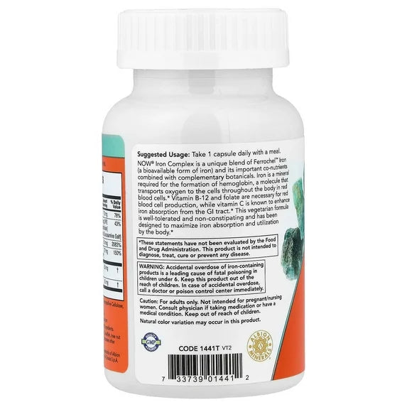 now Iron Complex Caps Essential Mineral -100 Veg Capsules | ناو مركب الحديد بالمعادن الأساسية – 100 كبسولة نباتية