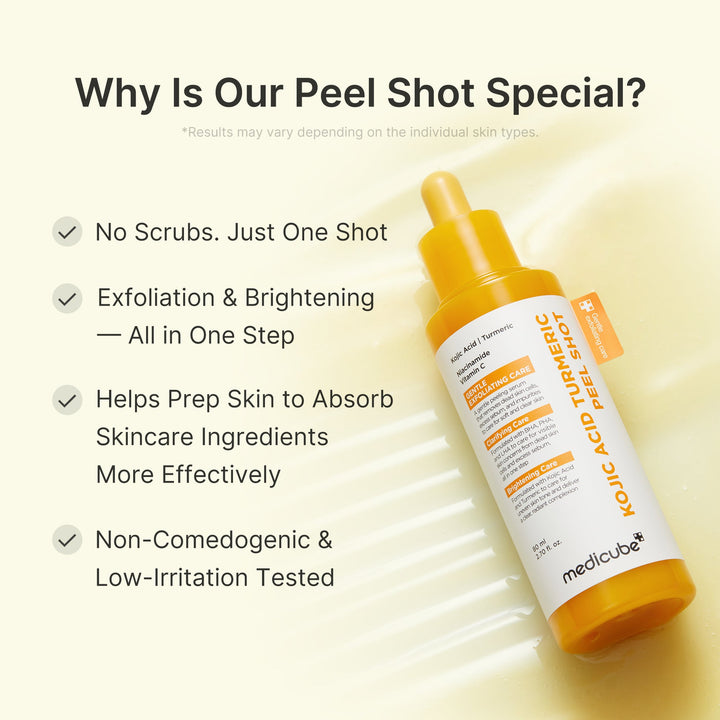 Medicube Kojic Acid Turmeric Peel Shot - 80ml | ميديكيوب سيروم تقشير لطيف كوجيك أسيد وكركم - 80مل #4