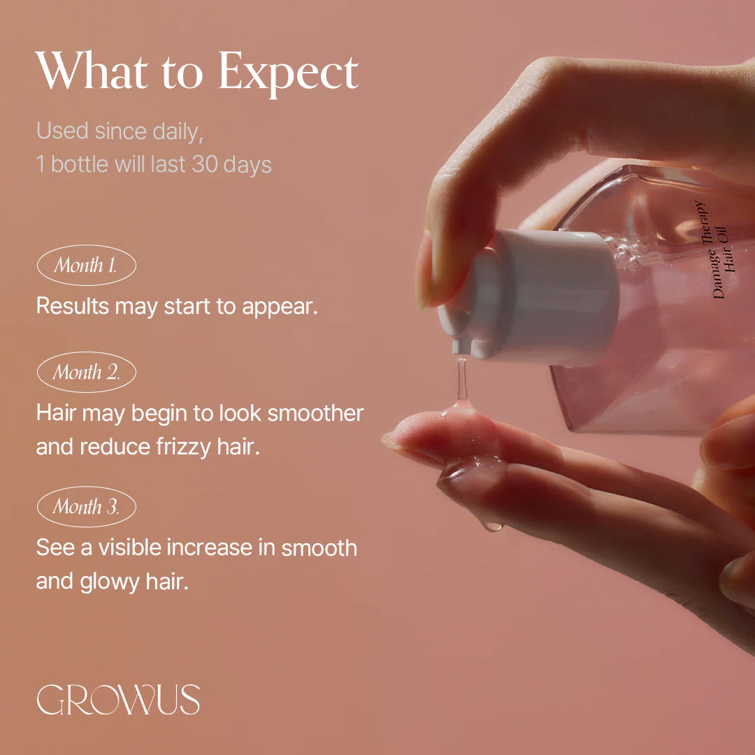 GROWUS - Damage Therapy Hair Oil - 65ml | جرو اس زيت للشعر علاجي للشعر المتضرر - 65 مل