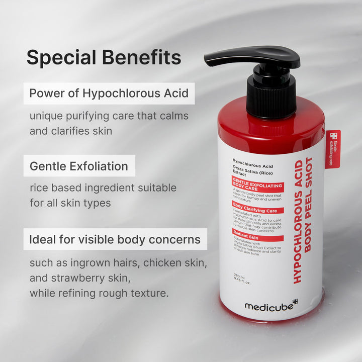 medicube Korean Skincare Hypochlorous Acid Body Peel Shot - 280ml | ميديكيوب هيدروكلوريك أكيد بييل شوت مقشر للجسم - 280مل #3