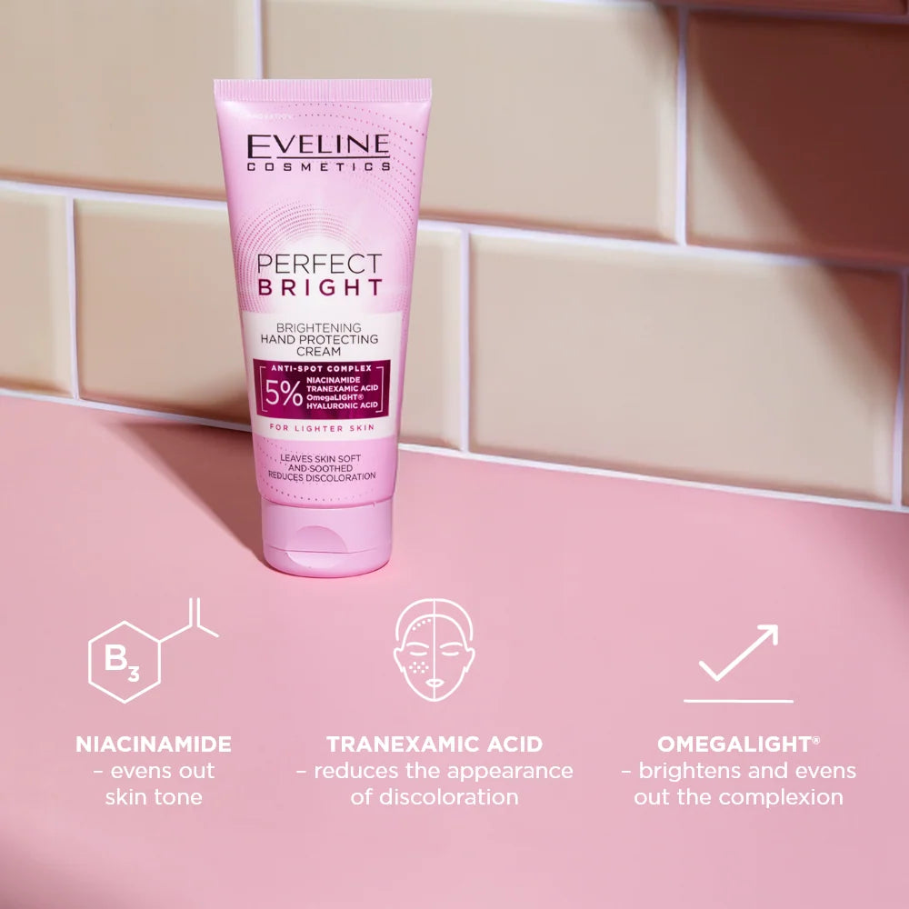 Eveline Perfect Bright Brightening Hand Protecting Cream - 100ml | ايفلين كريم مفتح لليدين - 100 مل