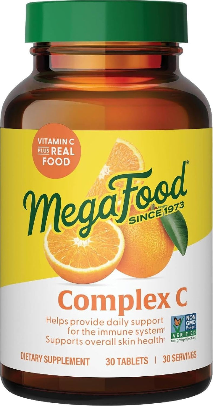 Mega Food Plus Real Food Complex C Vitamin C Daily Supplement - 30 Servings | ميغا فود فيتامين C  مكمل يومي – 30 حصة