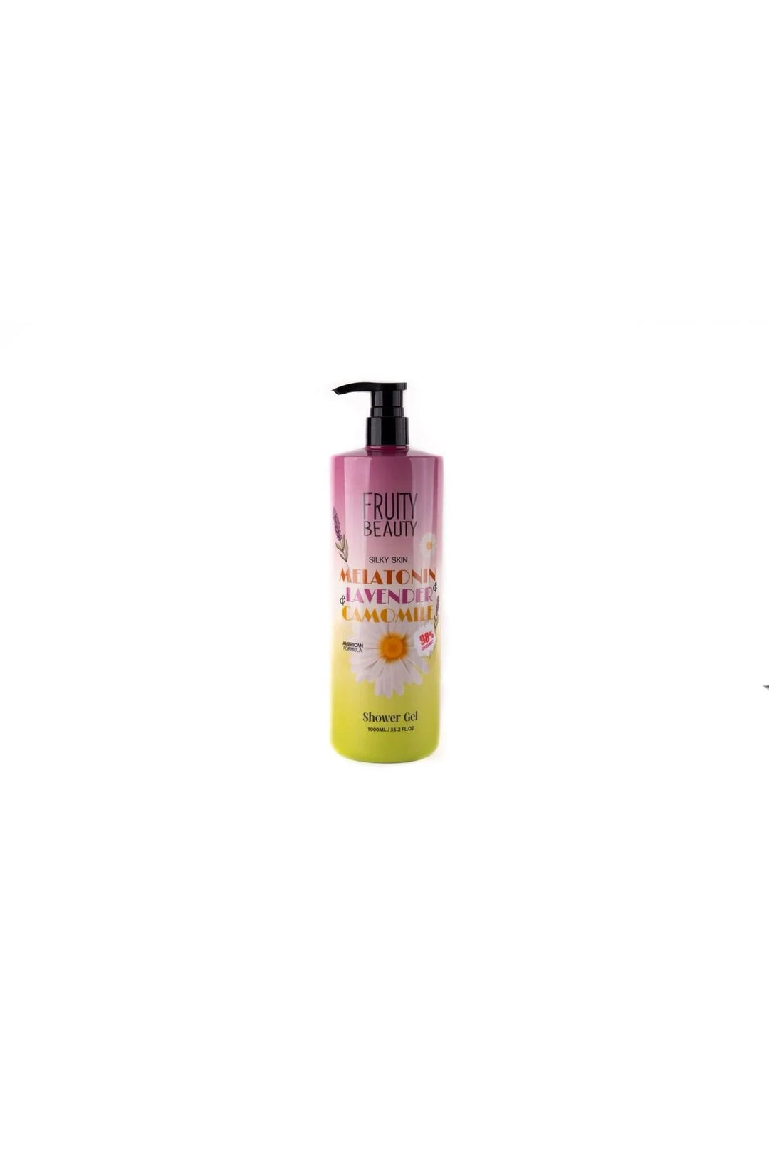 FRUITY BEAUTY Silky Skin Melatonin & Lavender & Camomile Shower Gel - 1000ml | فروتي بيوتي شاور جيل للجسم باللافندر و الكاموميل - 1000 مل