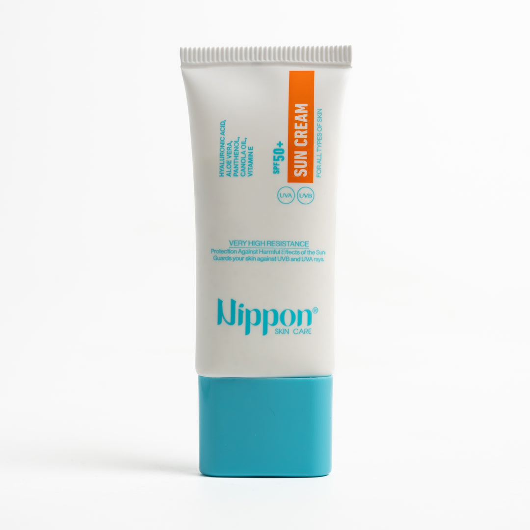 Nippon Sun Cream Spf50+ Hyaluronic Acid Aloe Vera - 50ml | نيبون كريم واقي شمسي spf50+ بالهيالورونيك اسيد و الالوفيرا - 50 مل