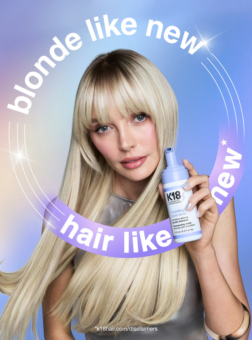 K18 TripleBright Oxidation Defense Purple Shampoo - 125ml | كي 18 تريبل برايت شامبو بنفسجي مضاد للأكسدة - 125 مل