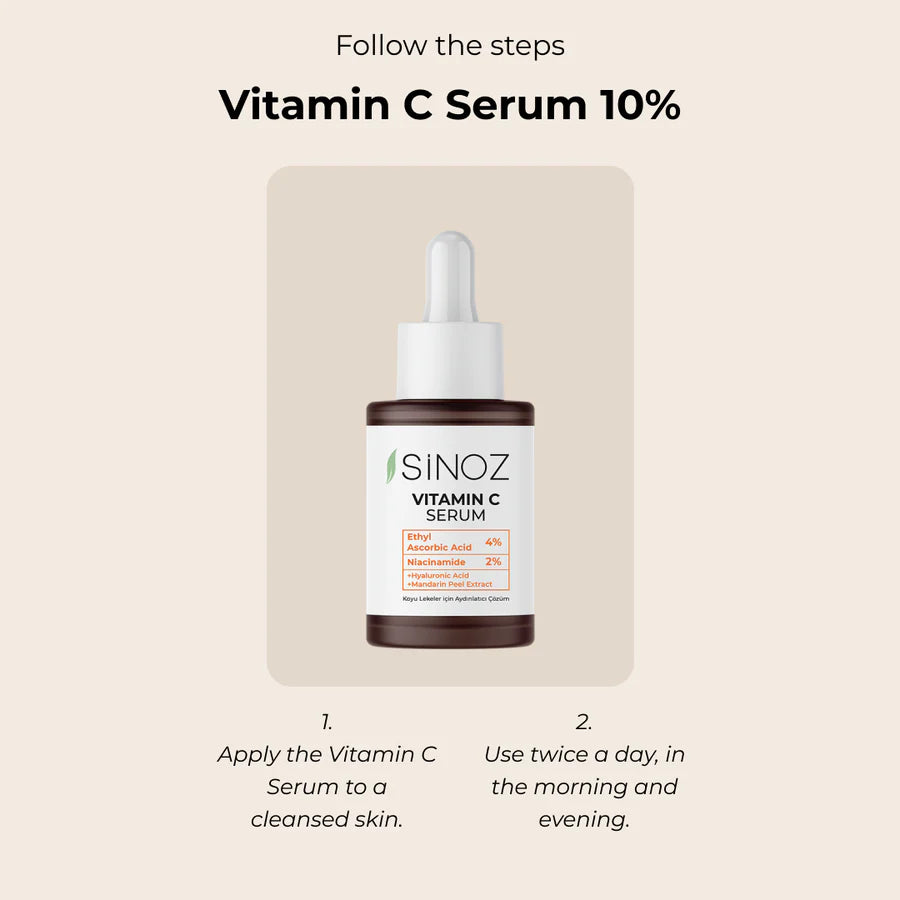 Sinoz Vitamin C 4% + Niacinamide 2% Serum - 30ml |  سينوز سيروم بالفيتامين سي والنياسيناميد - 30 مل