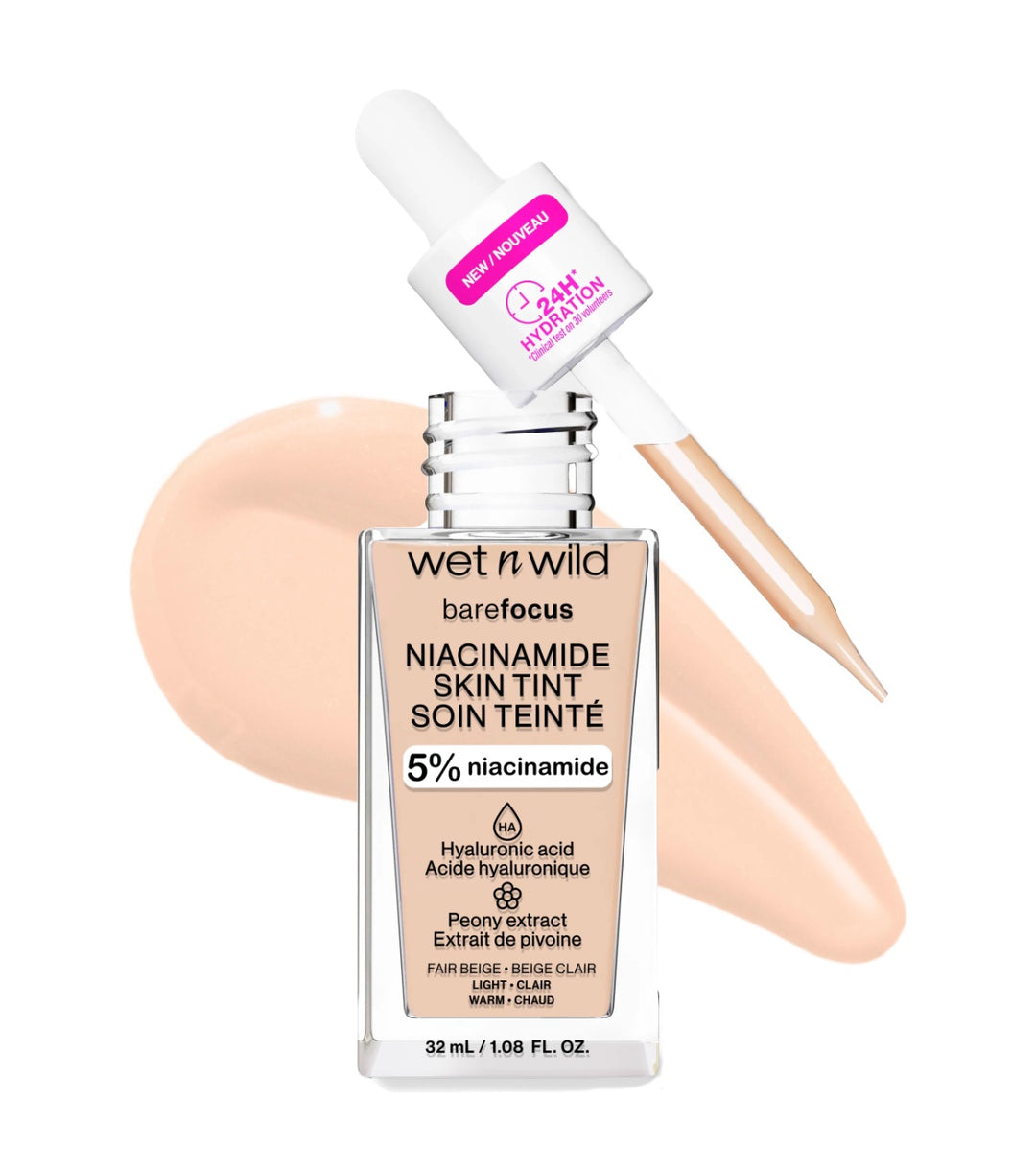 wet n wild Foundation Bare Focus Niacinamide Skin Tint - 32ml | ويت ان وايلد كريم أساس تنت بالنياسناميد - 32 مل