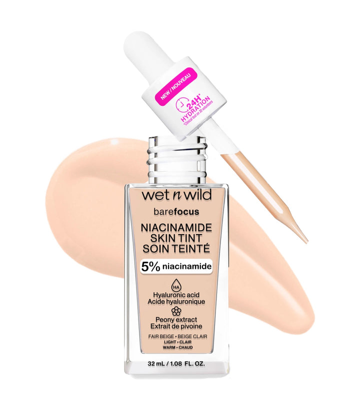 wet n wild Foundation Bare Focus Niacinamide Skin Tint - 32ml | ويت ان وايلد كريم أساس تنت بالنياسناميد - 32 مل