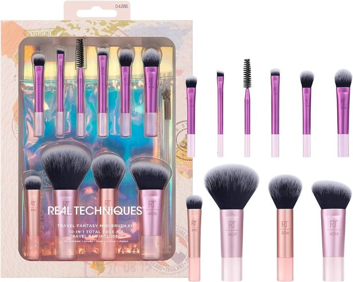 Travel Fantasy Mini Brush Kit - 10pcs | مجموعة فرش مصغرة للسفر - 10 قطع