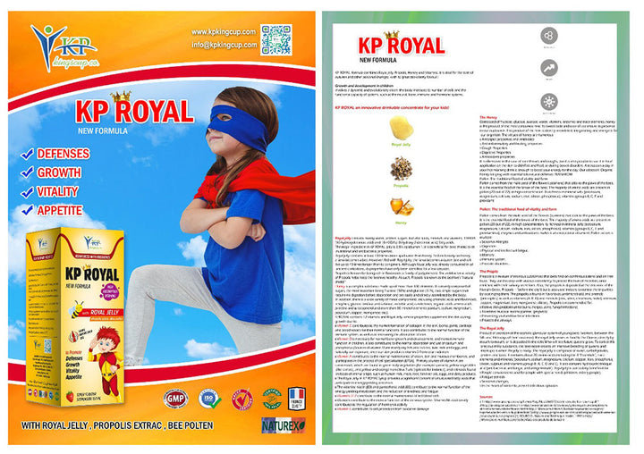King Cup Kp Royal High Absorption Vitamins With Royal Jelly - 150ml  | كينج كب مكمل غذائي يحتوي على غذاء ملكات النحل - 150مل