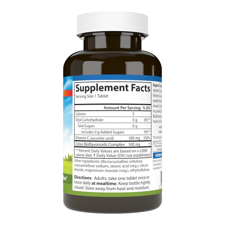 Carlson Super C Complex Vitamin C + Bioflavonoids - 100 Vegetarian Tablets | كارلسون  اقراص فيتامي سي كومبلكس - 100 قرص