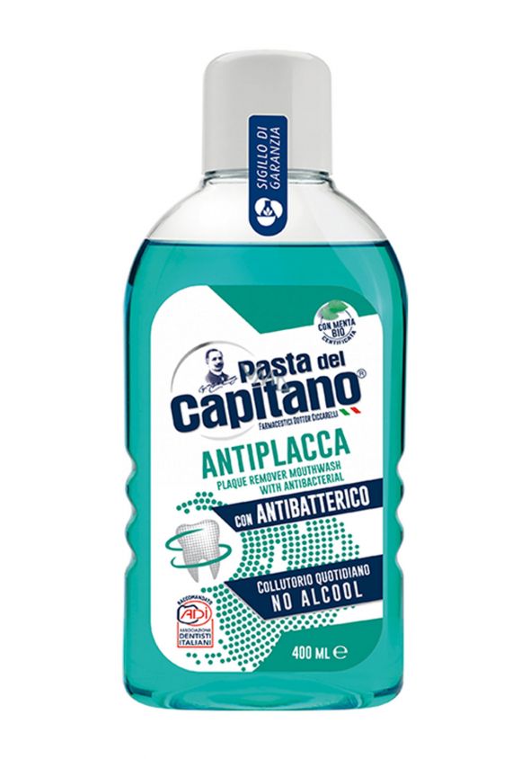 CAPITANO Pasta del Capitano Collutorio Antiplacca - 400ml | كابيتانو غسول فم مضاد للتسوس - 400 مل