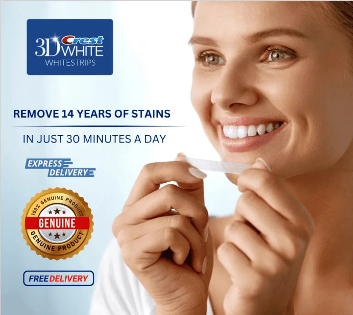 Crest 3D whitestrips Dental Whitening Kit - 20pcs | كريست شرائط تبييض الأسنان - 20 قطعة