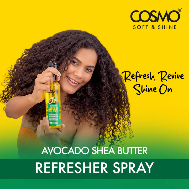 COSMO COSMETICS REFRESHER SPRAY AVOCADO & SHEA BUT - 250ml | كوزمو بخاخ مرطب للشعر بالأفوكادو وزبدة الشيا – 250 مل