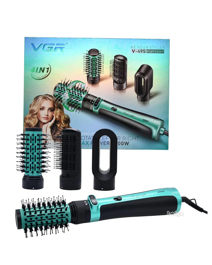 VGR Drying And Curling Rotate Left Of Right Max Powder 1200W Green | في جي ار جهاز تصفيف شعر 4 في 1