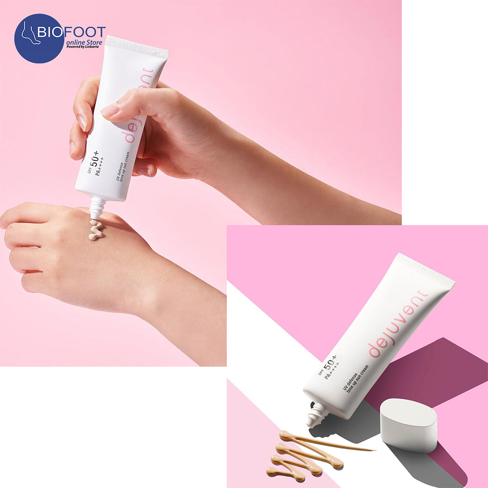 Dejuvent UV Defense Tone Up Sun Cream SPF50+ PA++++ - 50ml | ديجوفينت كريم واقي شمسي فيزيائي مع لون spf50+ - 50 مل