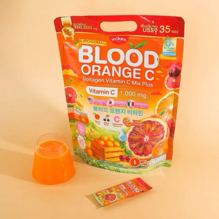 Mikeo Blood Orange C Collagen Mix Plus 1000mg - 35 sachets | ميكا كولاجين فيتامين سي بلود اورنج - 35 كيس #4