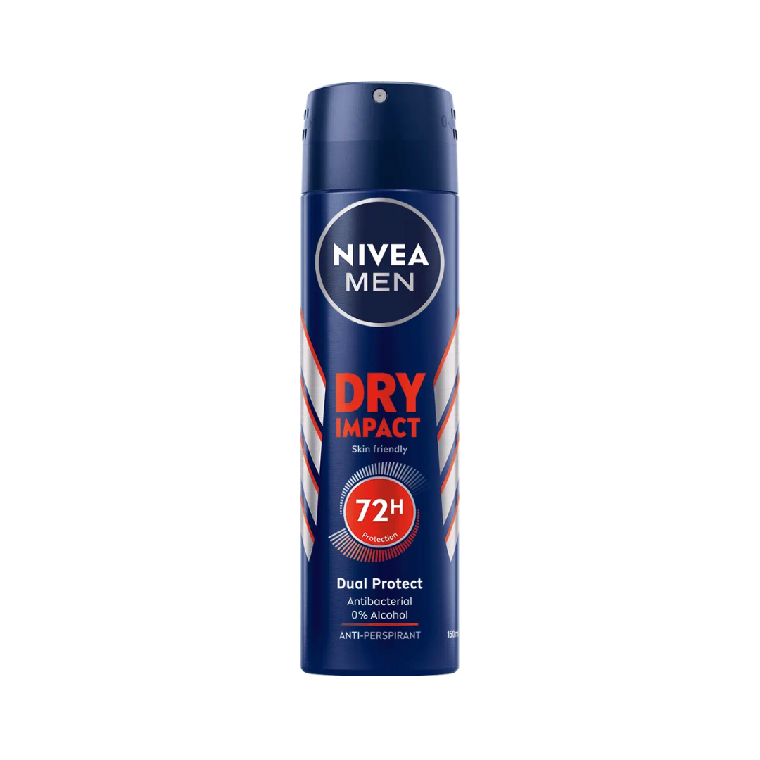 Nivea Men Antiperspirant Spray for Men Dry Impact - 200ml | نيفيا مزيل تعرق بخاخ للرجال  - 200 مل
