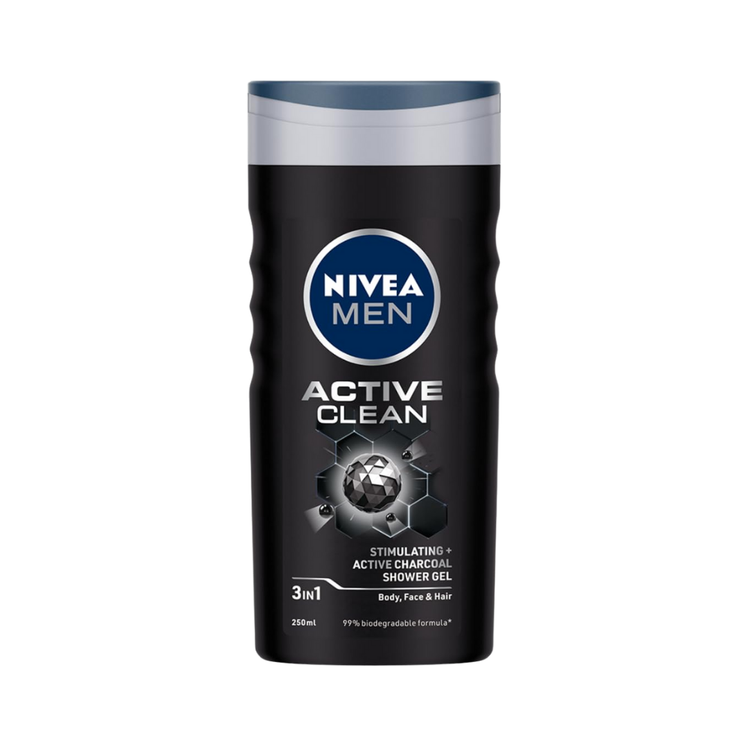 Nivea Shower Gel Active Clean - 250 ml  | نيفيا جل الاستحمام للرجال اكتيف كلين - 250 مل